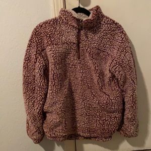 Thread and supply maroon/purple Sherpa pullover